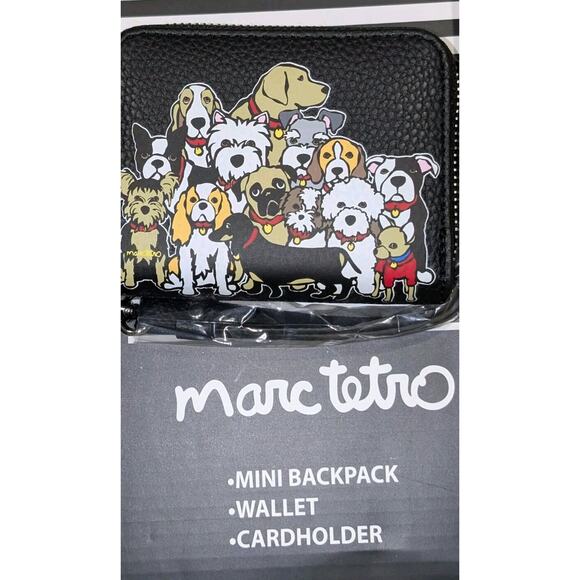 Marc Tetro 3 Piece Set Dog Group Mini Backpack, Wallet & Cardholder NWT - Picture 3 of 8